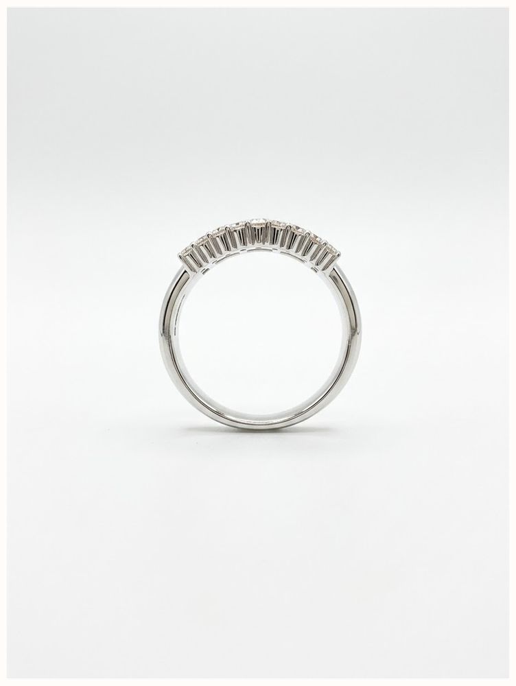 Perfection Diamond 0.76ct Baguette & Round Brilliant Natural Diamond 9ct White Gold Half Eternity Pavé Ring J11305 - alternate view 3