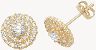 Treasure House 9k Yellow Gold Cubic Zirconia Stud Earrings ES443