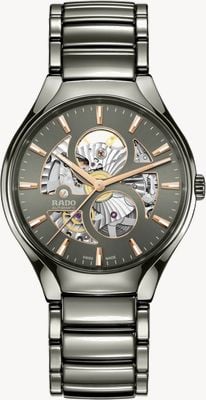 RADO True Round Automatic Open Heart (40mm) Grey Dial / Polished Plasma High-Tech Ceramic Bracelet R27108112