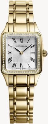 Herbelin Luna Diamond Quartz (24mm) Silver Guilloché Dial / Gold PVD Stainless Steel Bracelet 17457BP1N62Y01