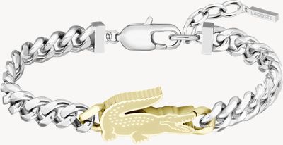 Lacoste ARTHOR stainless steel chain bracelet with gold plated crocodile 2040552