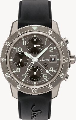 Sinn 103 Ti DIAPAL Chronograph (41mm) Anthracite Electroplated Dial / Black Silicone Strap 103.078-SILICONE