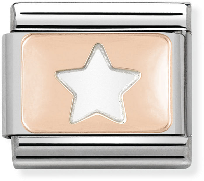 Nomination Classic PLATES In Stainless Steel With 9k Rose Gold CUSTOM Star Charm 430101/09