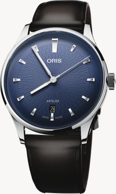 ORIS Artelier Date Automatic (38mm) Dark Blue Dial / Dark-Brown Leather Strap 01 733 7810 4055-07 6 20 17FC