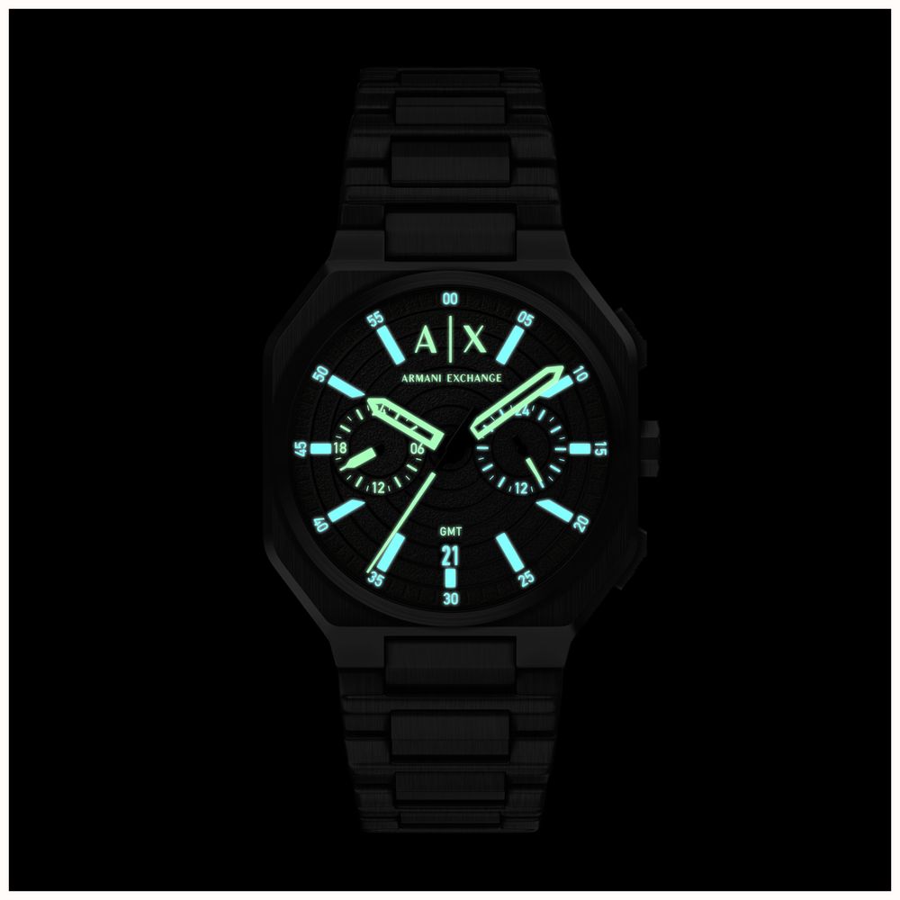 Armani Exchange Dual-Time Quartz (40mm) Black Dial / Black PVD Stainless Steel Bracelet AX1478 - alternate view 4