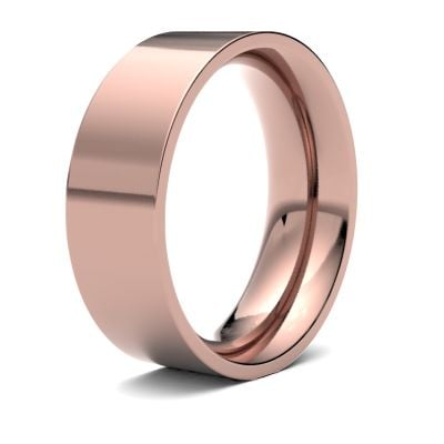 James Moore Wedding Rings | 9ct Rose Gold | 7mm | Heavy | Flat Court | AG_7LHE-9R