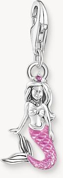 Thomas Sabo Silver Charm Pendant Little Mermaid With Pink Cold Enamel 2167-914-7