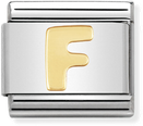 Nomination Classic Letter F 18ct Gold & Steel Charm 030101/06