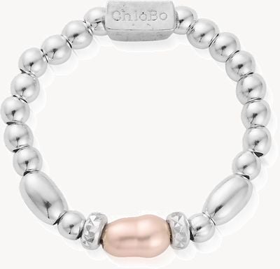 ChloBo Mini Sparkle Pink Pearl Ring (Medium) - 925 Sterling Silver SR2SPP