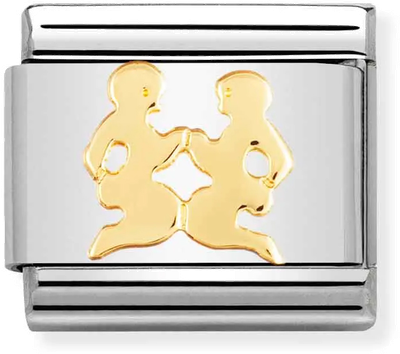 Nomination Classic Gemini ZODIAC Steel Charm With Yellow Gold 030104/03
