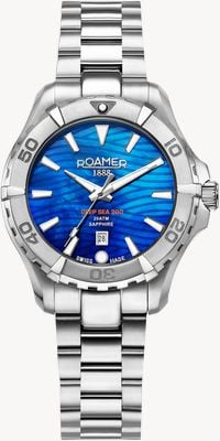 Roamer Deep Sea 200 (34mm) Blue Mother-of-Pearl Dial / Stainless Steel Bracelet 860844 41 45 20