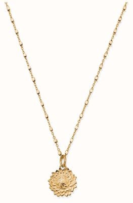 ChloBo Delicate Cube Chain Sunflower Necklace Gold Plated GNDC3201