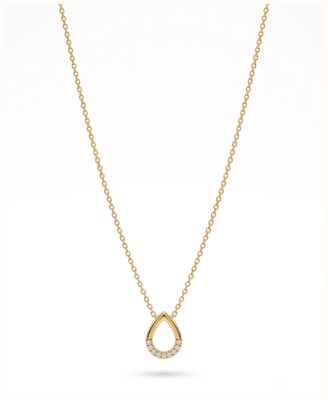 Bass International Diamond Jewel 18ct Yellow Gold Diamond Set Teardrop Necklace J63414
