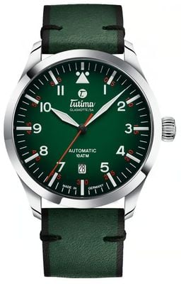 Tutima Glashütte Flieger Automatic (41mm) Night Green Dégrade Dial / Green Horween Leather Strap 6105-29