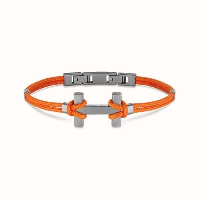 Herbelin Amarrage Bracelet - Orange Nylon And Sandblasted Light Titanium (19 + 2cm) BH24TLMD L