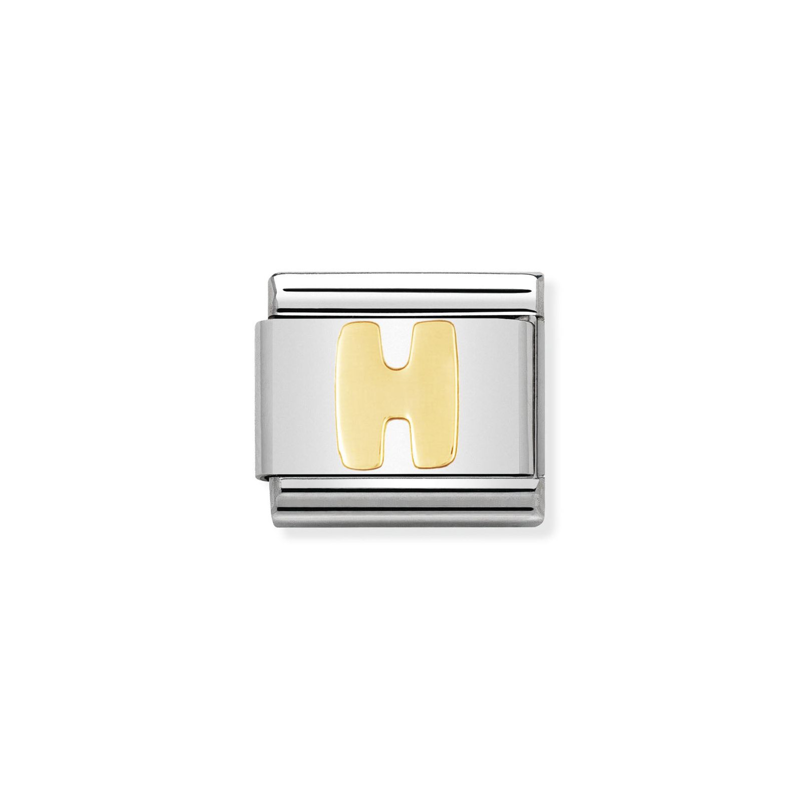 Nomination 030101/08 Classic Letter H 18ct Gold & Steel Jewellery