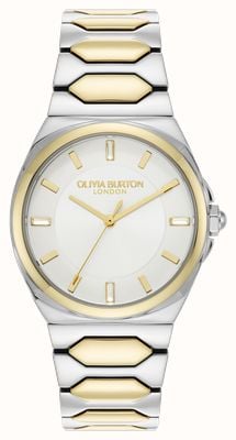 Olivia Burton Women's Lustre (34mm) Silver Dial / Two-Tone Stainless Steel Bracelet 24000203