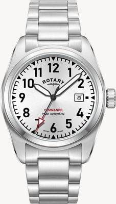 Rotary Commando Pilot Automatic (42mm) Silver Dial / Stainless Steel Bracelet GB05470/22