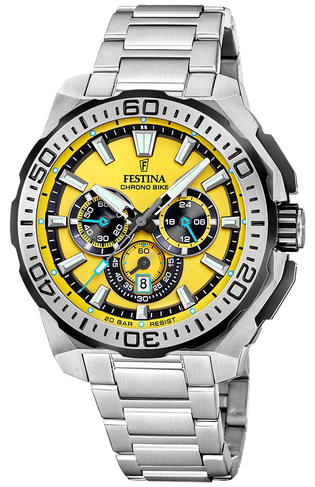 Festina F20724/4 Chrono Bike 2025 (45.5mm) Yellow Dial / Watch