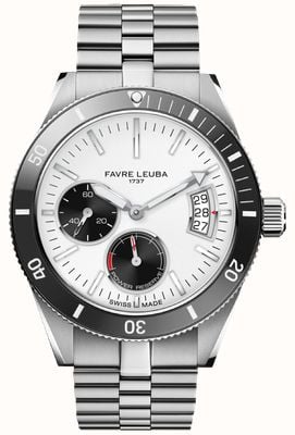 Favre Leuba Deep Raider Power-Reserve Automatic (40mm) Matte White Dial / Stainless Steel Bracelet Watch 00.20310.109.13.200