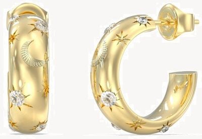 Guess Aurora Gold-Tone Hoop Earrings UBE06243YG