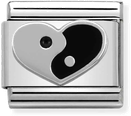 Nomination Classic Yin Yang Heart Sterling Silver & Steel Enamel Charm 330202/20