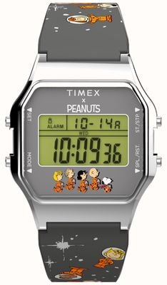 Timex x Peanuts Space T80 (34mm) Digital Dial / Black Resin Strap TW2W90100