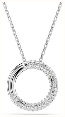 Swarovski Dextera Pendant Necklace White Crystals Rhodium Plated 5692737