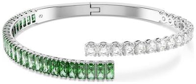 Swarovski Matrix Bangle Mixed Cuts, Green, Rhodium Plated 5722460