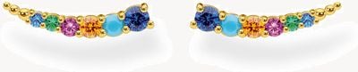 Thomas Sabo 18k Yellow Gold Plated Colourful Stones Ear Climbers H2158-488-7