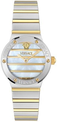 Versace GRECA LOGO Quartz (33mm) Mother-of-Pearl Dial / Two-Tone Stainless Steel Bracelet VE0S00325