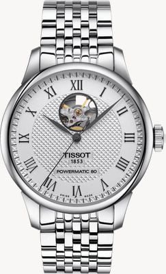Tissot Men's Le Locle | Powermatic 80 | Silver Open Heart Dial | Stainless Steel Bracelet T0064071103302