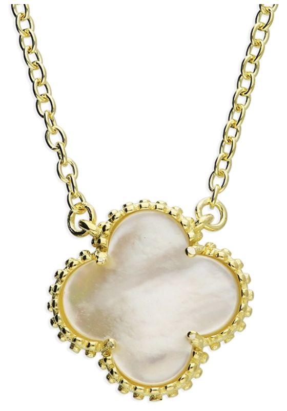 James Moore CME H6401/Y Gold Plated Mother Of Pearl Clover Jewellery