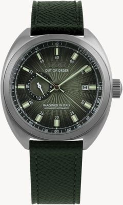 Out Of Order Torpedine Jade Automatic (42mm) Green Guilloché Dial / Green Leather Strap Watch OOO.001-31.VE.GU