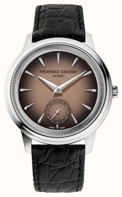Frederique Constant Classics Moneta Handwinding Limited Edition (38.5mm) Grained Salmon-Black Dial / Black Leather Strap FC-435BBL3S6