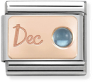 Nomination Classic December Birthstone Topaz 9ct Rose Gold & Steel Charm 430508/12