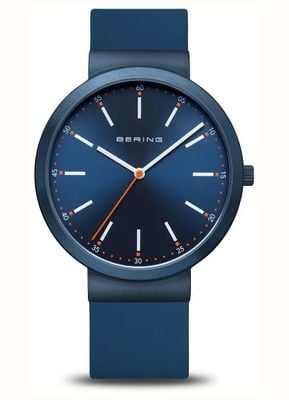 Bering Women's Classic (41mm) Blue Dial / Blue & Orange Silicone Strap 10141-397