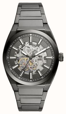 Fossil Men's Everett | Transparent Dial | Grey Stainless Steel Bracelet ME3206