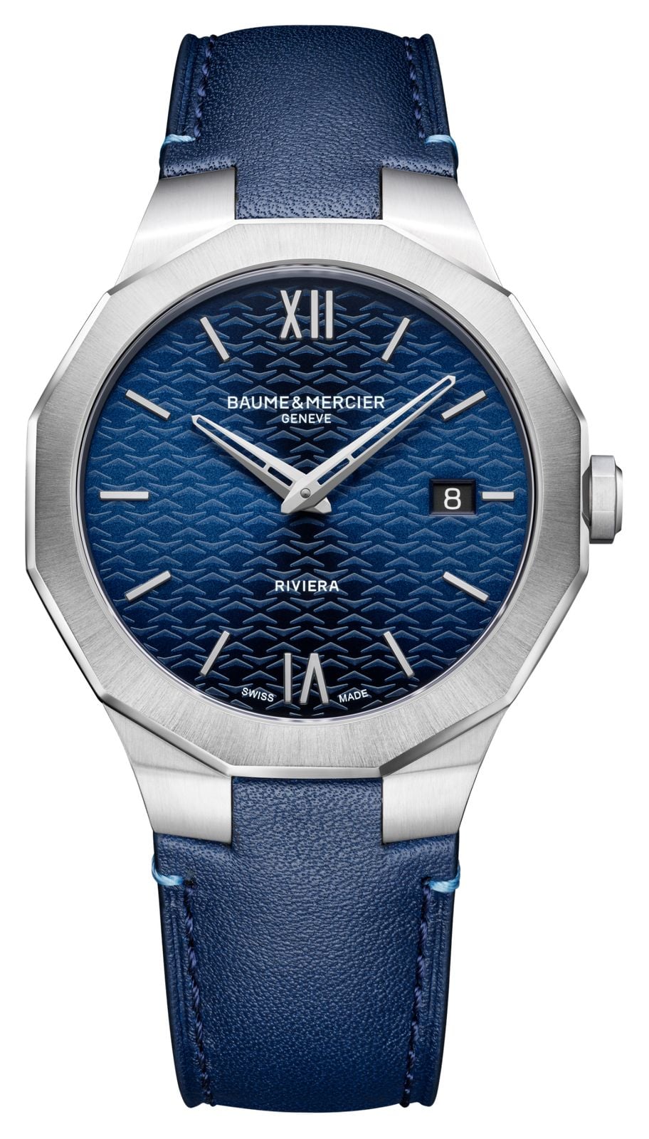 Baume & Mercier 10846 Riviera Quartz (39mm) Blue Sun-Satin Watch