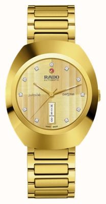 RADO DiaStar Original Diamonds Automatic (38mm) Golden Brushed Dial / Gold PVD Stainless Steel Bracelet R12161733