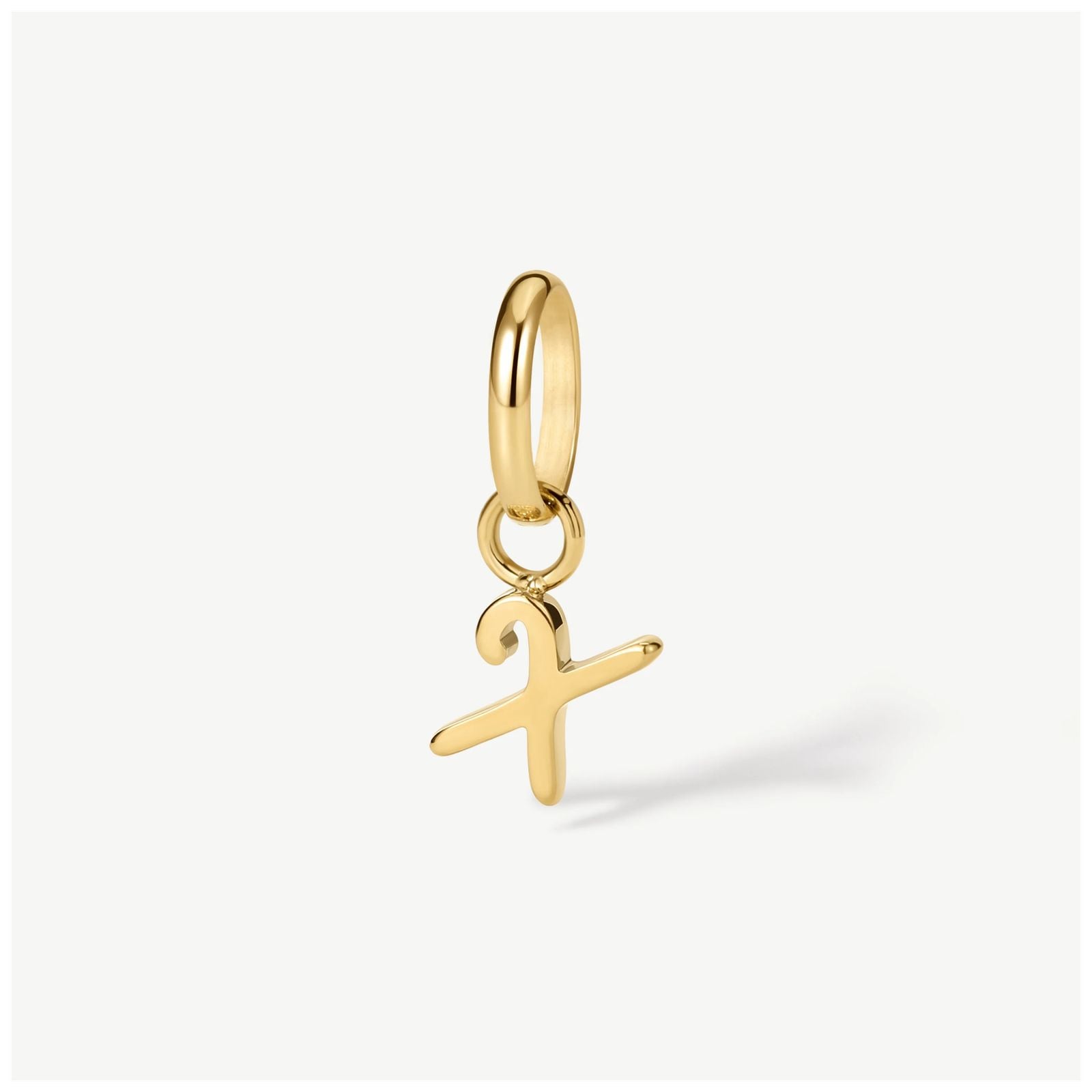 D.LOUISE CH-39-24 Gold Tone Mini Italic Initial Charm - X Jewellery