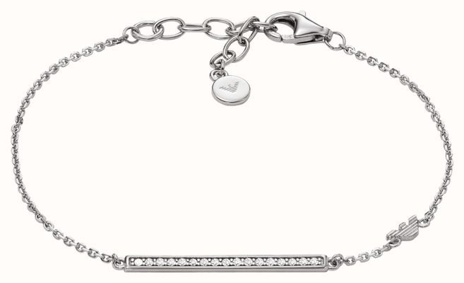 Emporio Armani Women's Crystal-Set Bar Sterling Silver Bracelet EG3592040