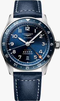 LONGINES Spirit Zulu Time GMT Automatic (42mm) Blue Dial / Blue Leather Strap L38124932
