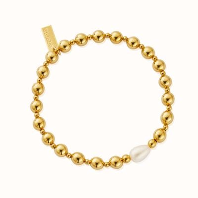 ChloBo Feature Pearl Bracelet - 18ct Gold Plated GBFEALP
