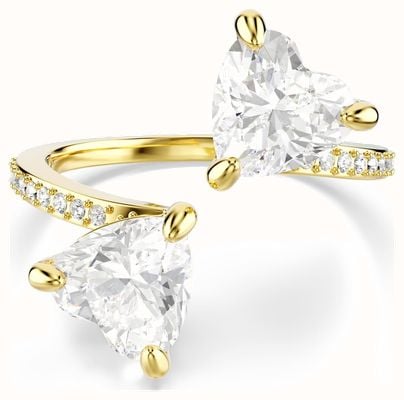 Swarovski Mesmera Open Ring Heart Cut, Pavé, White, Gold-tone Plated 5733481