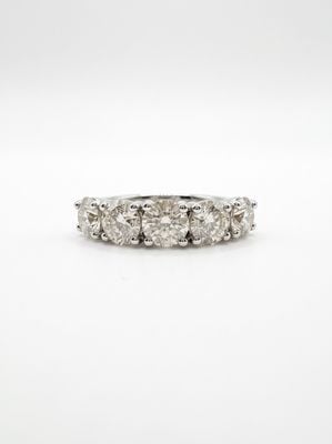 2.52ct Round Brilliant Natural Diamond Platinum Five Stone Ring J34996