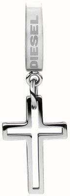 Diesel Men's Stainless Steel Cross Hoop Earring DX1333040