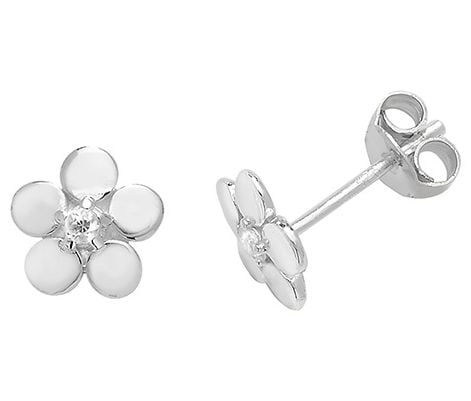 Treasure House G51053 Silver Flower Stud Earrings Jewellery