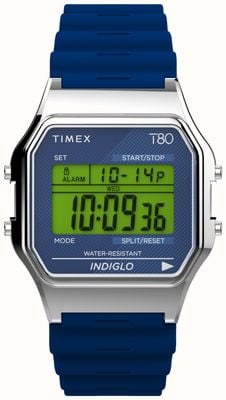 Timex 80 Blue Digital Dial / Blue Resin Strap TW2V41200