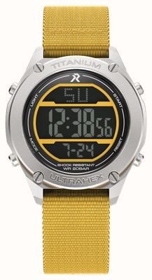 RZE UTD-8000 Multi-Function (42mm) Negative Display / Yellow Elastic Nylon Strap UTD-43-MYN